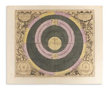 (CELESTIAL.) Cellarius, Andreas. 2 double-page engraved celestial charts.
